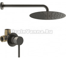 Душевой комплект Plumberia Selection Ixo KITXO01GR С ВНУТРЕННЕЙ ЧАСТЬЮ, графит матовый