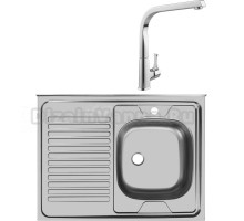 Комплект Мойка Ukinox Стандарт STD800.600 ---5C 0R- + Смеситель MEGA Mega MG-SUN03