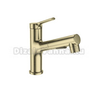 Смеситель для раковины Wonzon & Woghand WW-A40862-BG с выдвижным изливом, брашированное золото