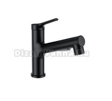 Смеситель для раковины Wonzon & Woghand WW-A40862-MB с выдвижным изливом, черный матовый