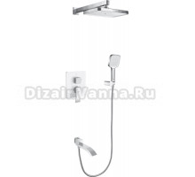 Душевой комплект Rose R1535F С ВНУТРЕННЕЙ ЧАСТЬЮ, белый, хром