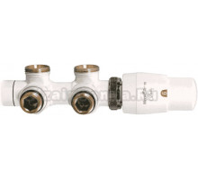 Узел нижнего подключения Vario Term Twins 3/4 M30x1,5 угловой, правый, с термостатом, белый