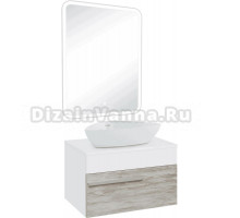 Мебель для ванной комнаты Runo Вудлайн 65 скандинавский дуб, раковина Terzo 60