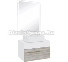 Мебель для ванной комнаты Runo Вудлайн 65 скандинавский дуб, раковина Tre 50