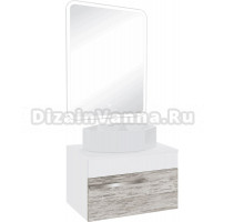 Мебель для ванной комнаты Runo Вудлайн 65 скандинавский дуб, раковина Cristallo 50