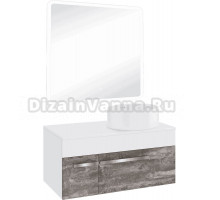 Мебель для ванной комнаты Runo Вудлайн 85 железный камень, раковина Palla 40
