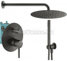 Душевой комплект Plumberia Selection Ixo KITXO18GR С ВНУТРЕННЕЙ ЧАСТЬЮ, графит матовый