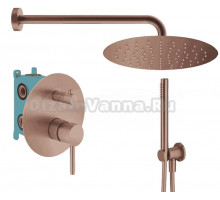 Душевой комплект Plumberia Selection Ixo KITXO18RS С ВНУТРЕННЕЙ ЧАСТЬЮ, медь брашированная