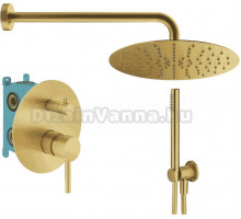 Душевой комплект Plumberia Selection Ixo KITXO18OB С ВНУТРЕННЕЙ ЧАСТЬЮ, золото брашированное