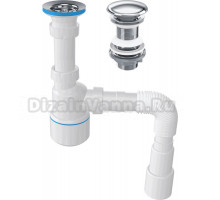 Комплект Донный клапан EWRIKA 8500385205 хром + Сифон 5052860