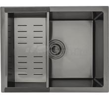 Мойка кухонная Gappo GS5040-6 с коландером, графит
