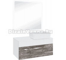Мебель для ванной комнаты Runo Вудлайн 85 железный камень, раковина Lavello 50