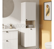 Шкаф-пенал для ванной VitrA Root Groove 40 R, с бельевой корзиной, матовый белый