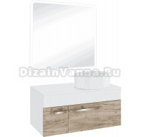 Мебель для ванной комнаты Runo Вудлайн 85 крафтовый дуб, раковина Palla 40