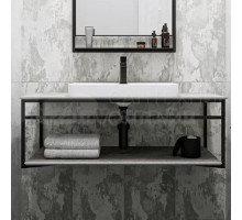 Консоль с раковиной KERAMA MARAZZI Plaza Next 120 подвесная, с раковиной PLR.wbi.55.1, черная матовая, серый камень