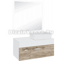 Мебель для ванной комнаты Runo Вудлайн 85 крафтовый дуб, раковина Lavello 50