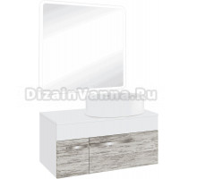 Мебель для ванной комнаты Runo Вудлайн 85 скандинавский дуб, раковина Ovale 50