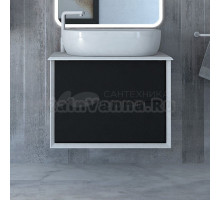 Тумба под раковину со столешницей Cezares Bellagio 70 подвесная, grafite, bianco opaco