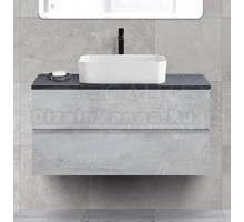 Тумба под раковину со столешницей Cezares Bellagio 46 100 подвесная, beton, marmo nero opaco