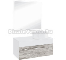 Мебель для ванной комнаты Runo Вудлайн 85 скандинавский дуб, раковина Palla 40