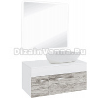 Мебель для ванной комнаты Runo Вудлайн 85 скандинавский дуб, раковина Terzo 60