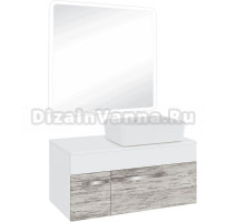 Мебель для ванной комнаты Runo Вудлайн 85 скандинавский дуб, раковина Tre 50