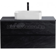 Тумба под раковину со столешницей Cezares Bellagio 46 100 подвесная, nero, marmo nero opaco