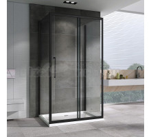 Душевой уголок Abber Schwarzer Diamant AG30100BH-S50B-S50B 100x50, профиль черный, стекло прозрачное