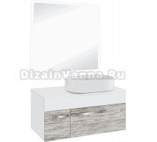Мебель для ванной комнаты Runo Вудлайн 85 скандинавский дуб, раковина Nuovo 50