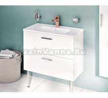 Тумба с раковиной VitrA Mia 80 с 2 ящиками, белый глянец