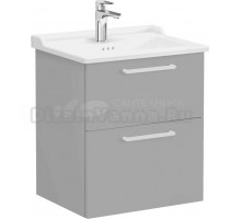Тумба с раковиной VitrA Root Flat 60 с 2 ящиками, матовый серый камень