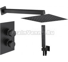 Душевой комплект Plumberia Selection Tag KITTGT18QNO С ВНУТРЕННЕЙ ЧАСТЬЮ, черный матовый