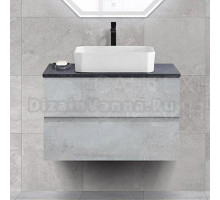 Тумба под раковину со столешницей Cezares Bellagio 46 80 подвесная, beton, marmo nero opaco