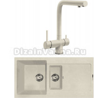 Комплект Мойка Lava D5.CRE crema + Смеситель SG14 CRE crema