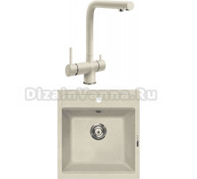 Комплект Мойка Lava Q1.CRE crema + Смеситель SG14 CRE crema