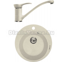 Комплект Мойка Lava R1 crema + Смеситель SG04 CRE crema