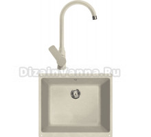 Комплект Мойка Lava U1 crema + Смеситель SG07 CRE crema