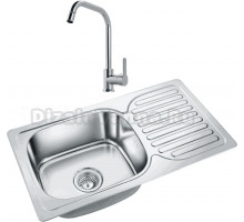 Комплект Мойка Emar Steel 302A + Смеситель MEGA City MG- ZRV104 хром