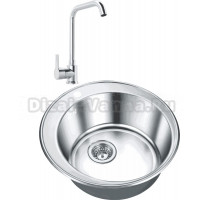 Комплект Мойка Emar Steel 510С + Смеситель MEGA Ege MG-PL10 хром