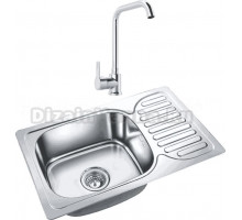 Комплект Мойка Emar Steel 6642 + Смеситель MEGA Ege MG-PL10 хром