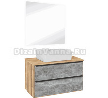 Мебель для ванной комнаты Runo Мальта 85 дуб, серая, раковина Tre 50