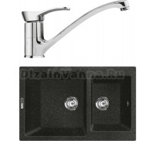 Комплект Мойка Lava D3.BAS basalt + Смеситель SG04 CR chrome