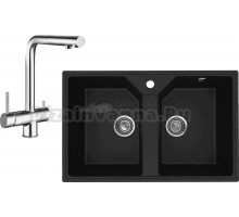 Комплект Мойка Practik PR-M 770-004 черный оникс + Смеситель Lava SG14 CR chrome