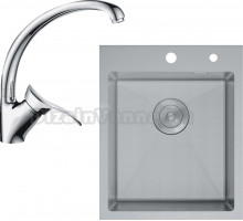 Комплект Мойка D&K DKS415004 сатин + Смеситель Lava SG01 CR chrome