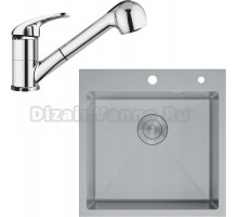 Комплект Мойка D&K DKS505004 сатин + Смеситель Lava SG03 CR chrome