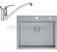 Комплект Мойка D&K DKS604504 сатин + Смеситель Lava SG04 CR chrome