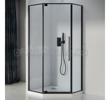 Душевой уголок Black&White Stellar Wind S815 BC 100х100, профиль черный, стекло прозрачное