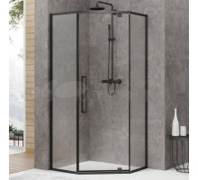 Душевой уголок Black&White Stellar Wind S875 Black 100х100, профиль черный, стекло прозрачное