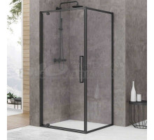 Душевой уголок Black&White Stellar Wind S877 Black 100х100, профиль черный матовый, стекло прозрачное