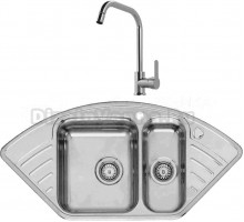 Комплект Мойка Reginox Empire Empire L15 LUX KGOKG Left сталь + Смеситель MEGA City MG- ZRV104 хром